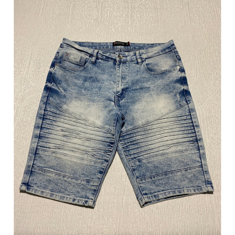 Southpole Denim‎ Shorts Moto Style Acid Wash Slim Fit Mens Size 32 Distressed